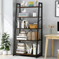 Modern Style Bookcase Metal Frame Open Back Bookshelf for Home Office