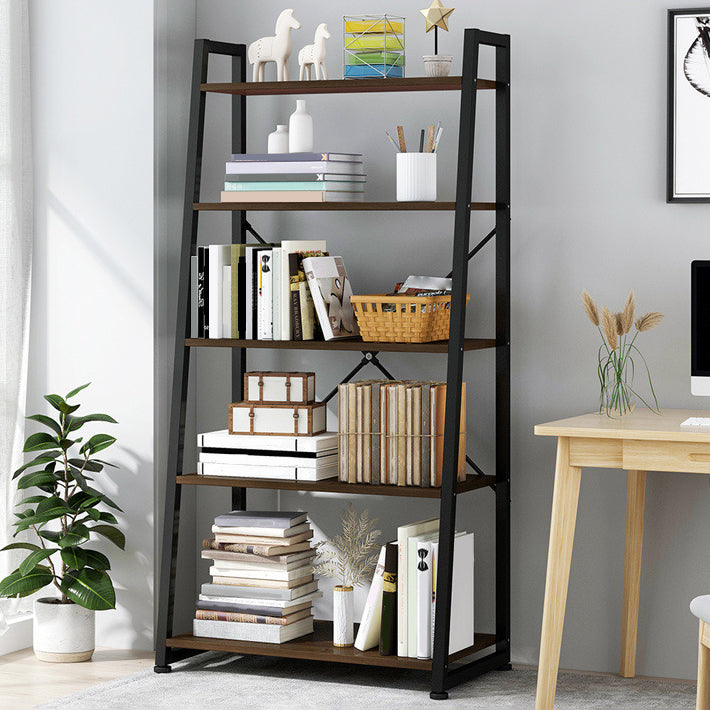 Modern Style Bookcase Metal Frame Open Back Bookshelf for Home Office