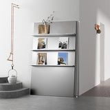 Metal Closed Back Bookshelf Modern Style Bookcase for Home Office