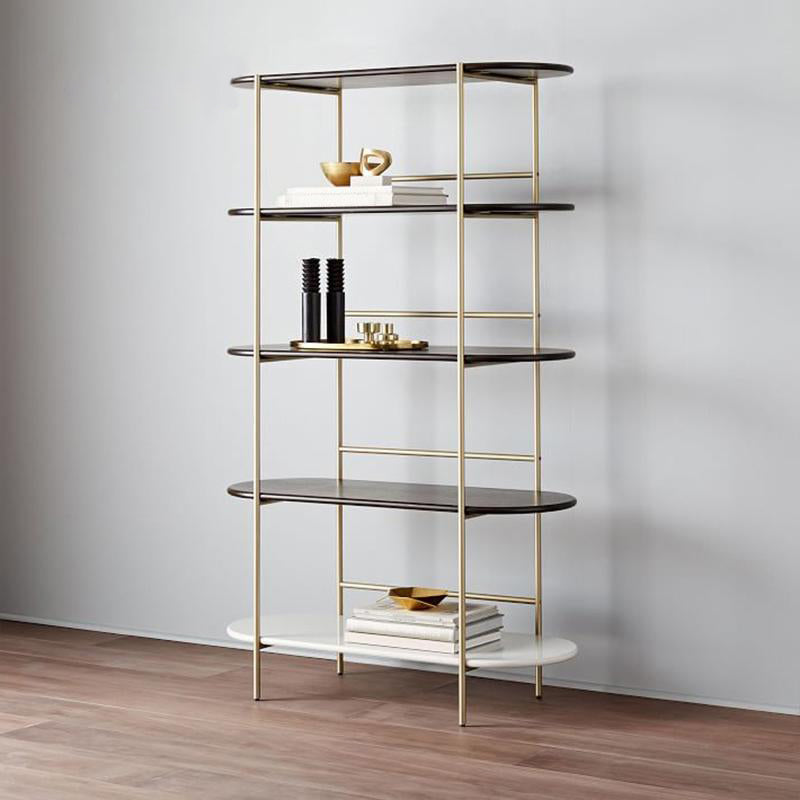 Modern Style Bookcase Metal Frame Open Back Bookshelf for Office Use 31.5"L x 13.8"W x 70.9"H Iron Clearhalo 'Bookcases' 'furn' 'furn_bookcases' 'Furniture' 'Office Furniture' 5429211