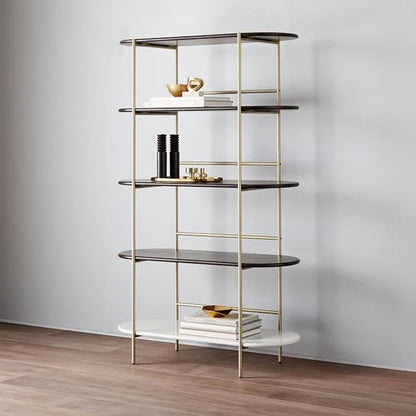 Modern Style Bookcase Metal Frame Open Back Bookshelf for Office Use 31.5"L x 13.8"W x 70.9"H Iron Clearhalo 'Bookcases' 'furn' 'furn_bookcases' 'Furniture' 'Office Furniture' 5429211