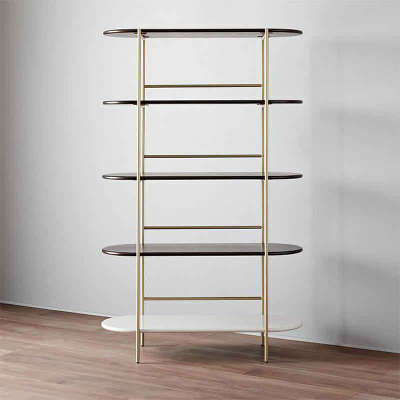 Modern Style Bookcase Metal Frame Open Back Bookshelf for Office Use 39.4"L x 13.8"W x 70.9"H Iron Clearhalo 'Bookcases' 'furn' 'furn_bookcases' 'Furniture' 'Office Furniture' 5429213
