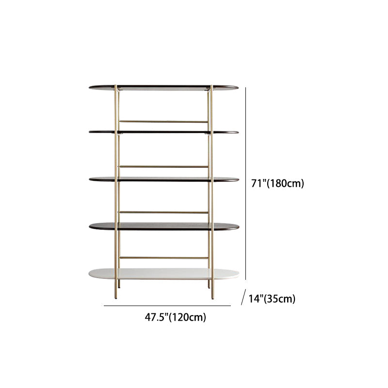 Modern Style Bookcase Metal Frame Open Back Bookshelf for Office Use Clearhalo 'Bookcases' 'furn' 'furn_bookcases' 'Furniture' 'Office Furniture' 5429222