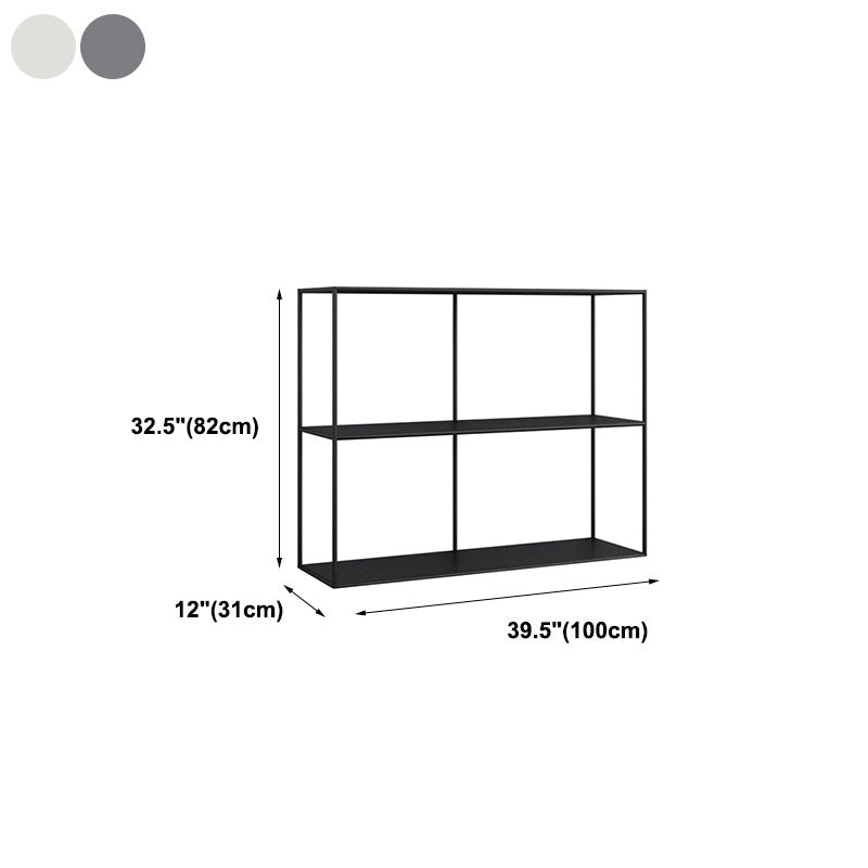 Contemporary Style Bookcase Open Back Metal Bookshelf for Home Office