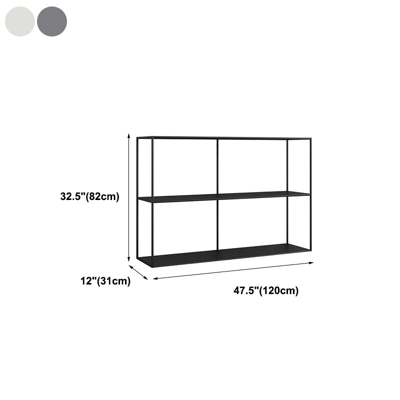 Contemporary Style Bookcase Open Back Metal Bookshelf for Home Office
