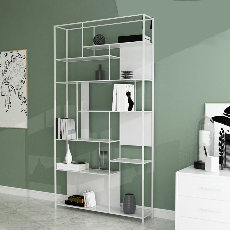 Industrial Open Rectangle Storage Bookshelf Home Office Etagere Bookcase White Clearhalo 'Bookcases' 'furn' 'furn_bookcases' 'Furniture' 'Office Furniture' 5429294