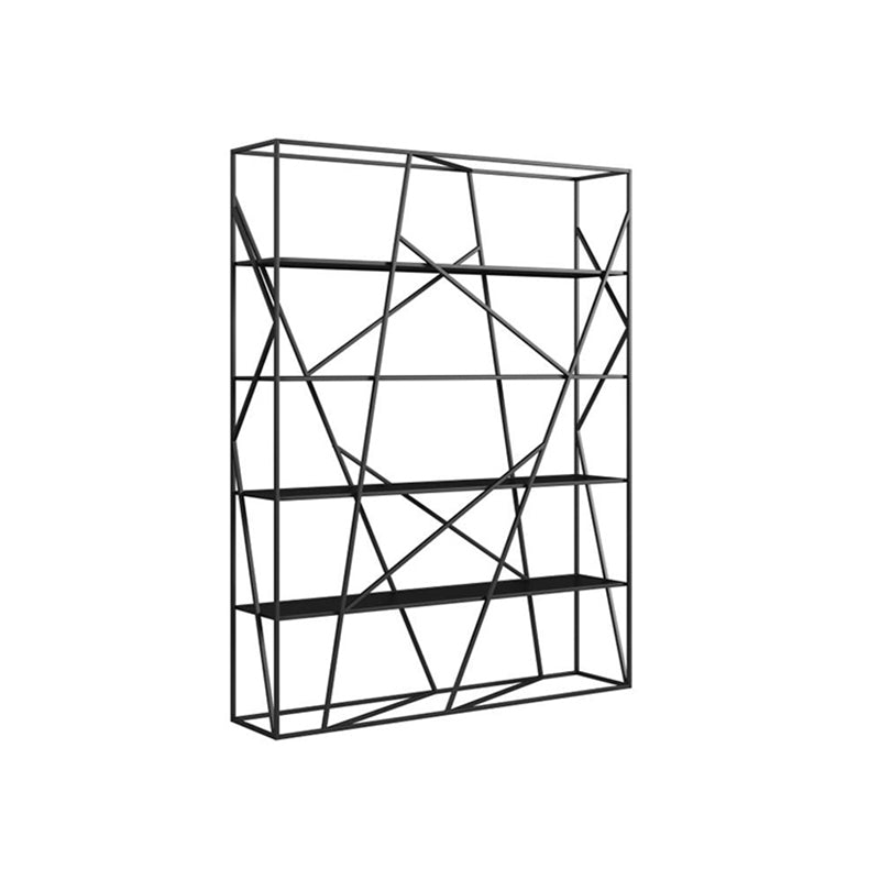 Metal Open Storage Bookshelf Industrial Rectangle Etagere Bookcase Black Clearhalo 'Bookcases' 'furn' 'furn_bookcases' 'Furniture' 'Office Furniture' 5429388