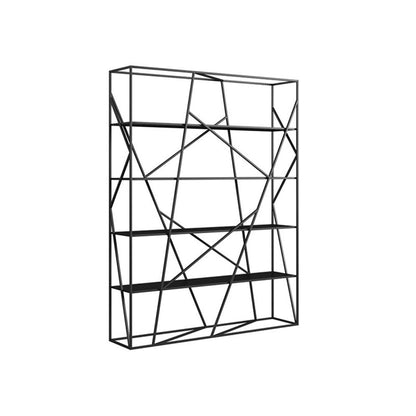 Metal Open Storage Bookshelf Industrial Rectangle Etagere Bookcase Black Clearhalo 'Bookcases' 'furn' 'furn_bookcases' 'Furniture' 'Office Furniture' 5429388