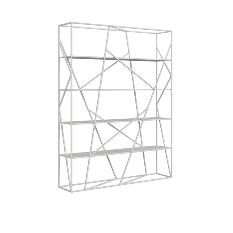 Metal Open Storage Bookshelf Industrial Rectangle Etagere Bookcase White Clearhalo 'Bookcases' 'furn' 'furn_bookcases' 'Furniture' 'Office Furniture' 5429391