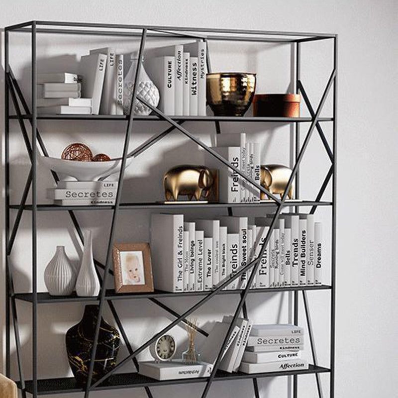 Metal Open Storage Bookshelf Industrial Rectangle Etagere Bookcase Clearhalo 'Bookcases' 'furn' 'furn_bookcases' 'Furniture' 'Office Furniture' 5429396