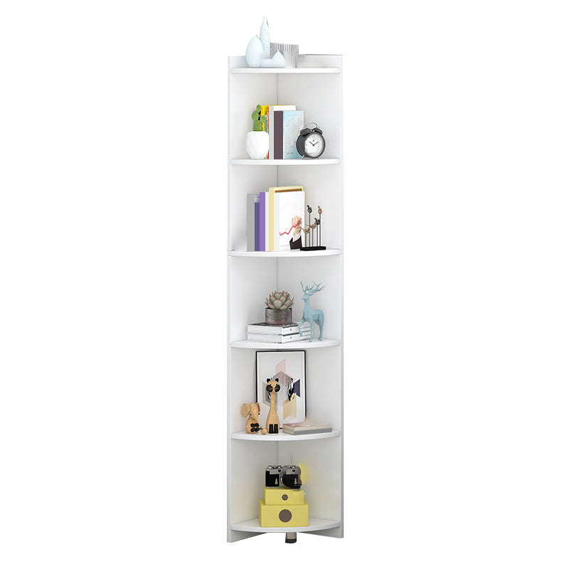 Engineer Wooden Bookcase Modern Home Living Room Corner Bookshelf 11.8"L x 11.8"W x 70.9"H White Clearhalo 'Bookcases' 'furn' 'furn_bookcases' 'Furniture' 'Office Furniture' 5429490