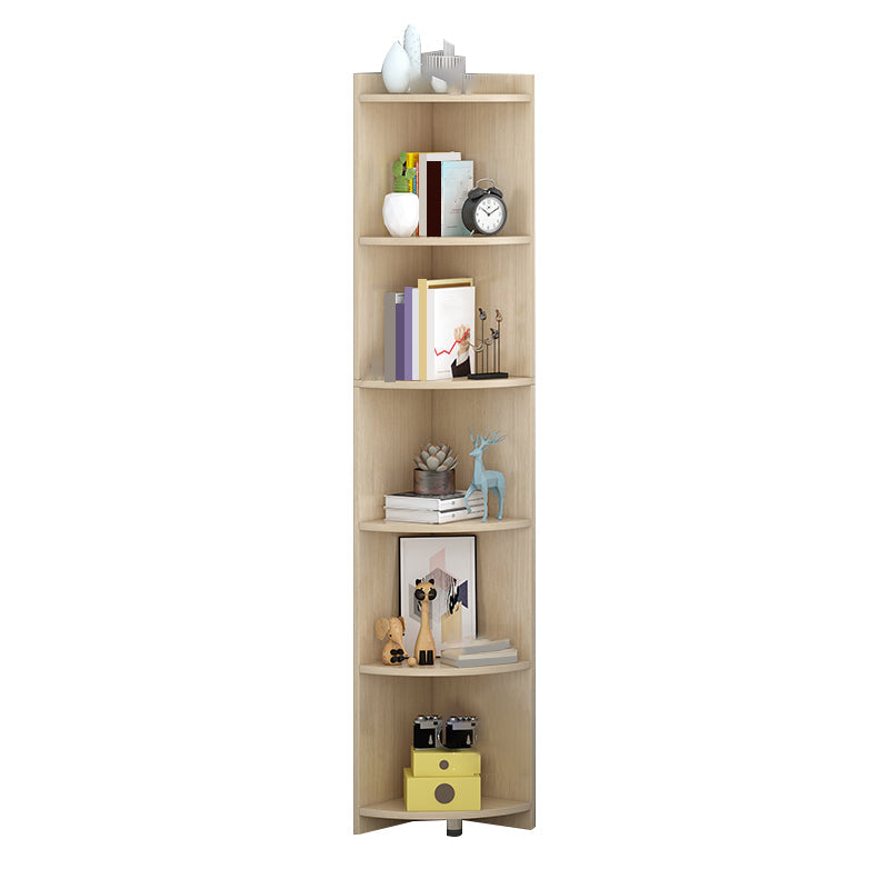 Engineer Wooden Bookcase Modern Home Living Room Corner Bookshelf 11.8"L x 11.8"W x 70.9"H Natural Clearhalo 'Bookcases' 'furn' 'furn_bookcases' 'Furniture' 'Office Furniture' 5429499
