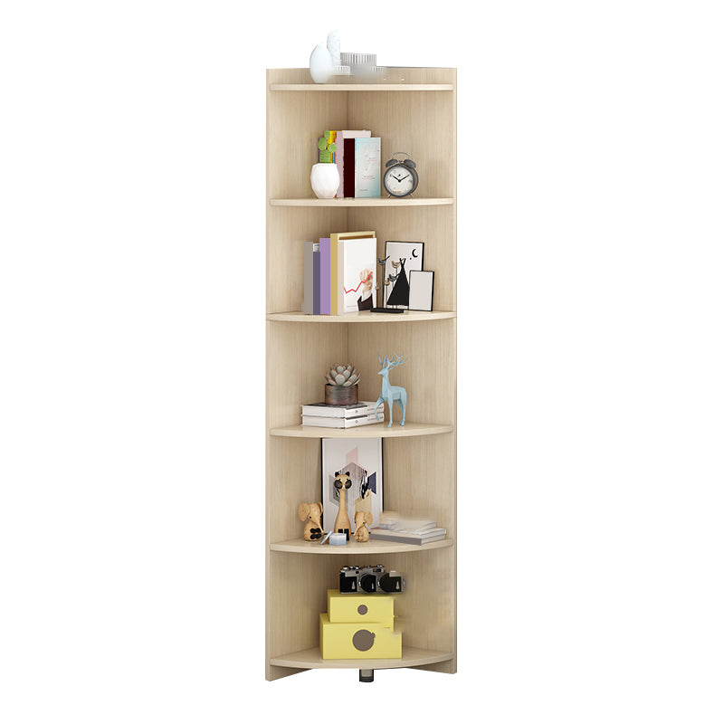 Engineer Wooden Bookcase Modern Home Living Room Corner Bookshelf 16"L x 16"W x 71"H Natural Clearhalo 'Bookcases' 'furn' 'furn_bookcases' 'Furniture' 'Office Furniture' 5429507