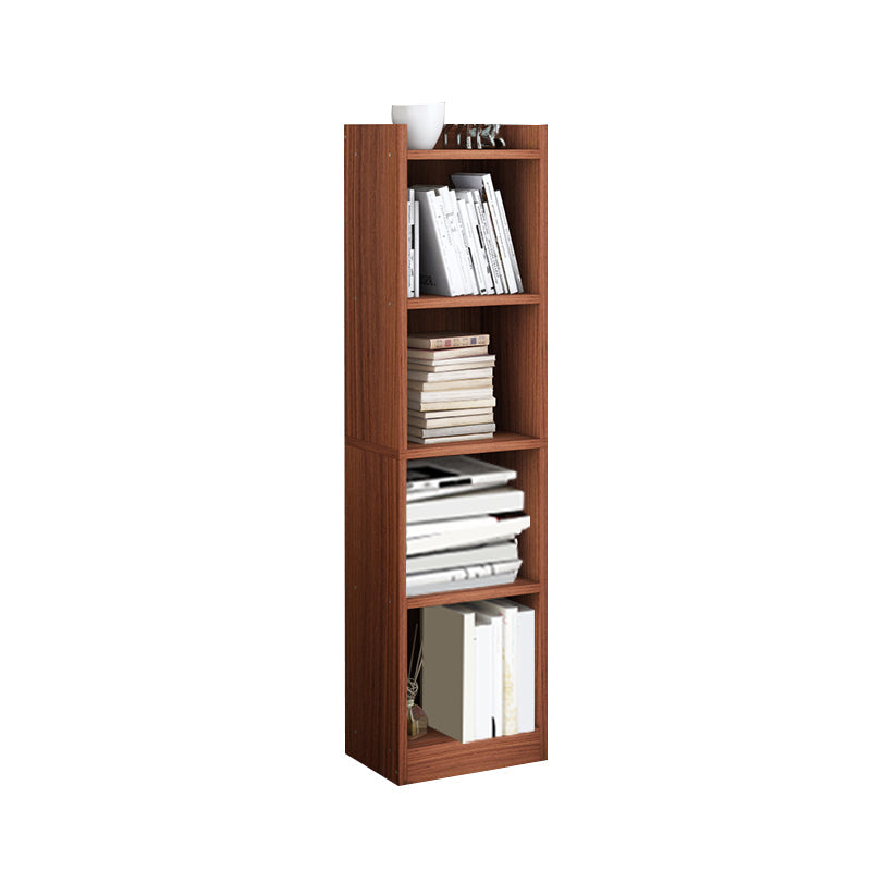 Engineer Wooden Bookcase Modern Home Living Room Corner Bookshelf 11.8"L x 9.4"W x 48.8"H Walnut Clearhalo 'Bookcases' 'furn' 'furn_bookcases' 'Furniture' 'Office Furniture' 5429510
