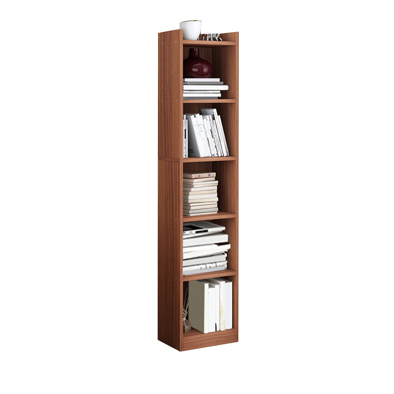 Engineer Wooden Bookcase Modern Home Living Room Corner Bookshelf 11.8"L x 9.4"W x 59.8"H Walnut Clearhalo 'Bookcases' 'furn' 'furn_bookcases' 'Furniture' 'Office Furniture' 5429511