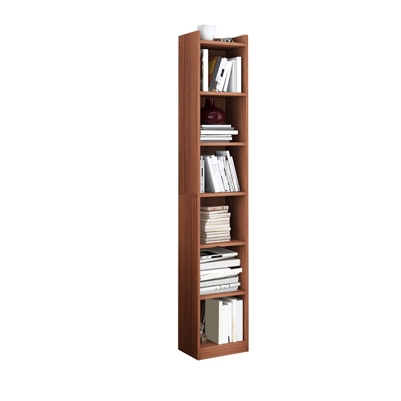 Engineer Wooden Bookcase Modern Home Living Room Corner Bookshelf 11.8"L x 9.4"W x 70.9"H Walnut Clearhalo 'Bookcases' 'furn' 'furn_bookcases' 'Furniture' 'Office Furniture' 5429512
