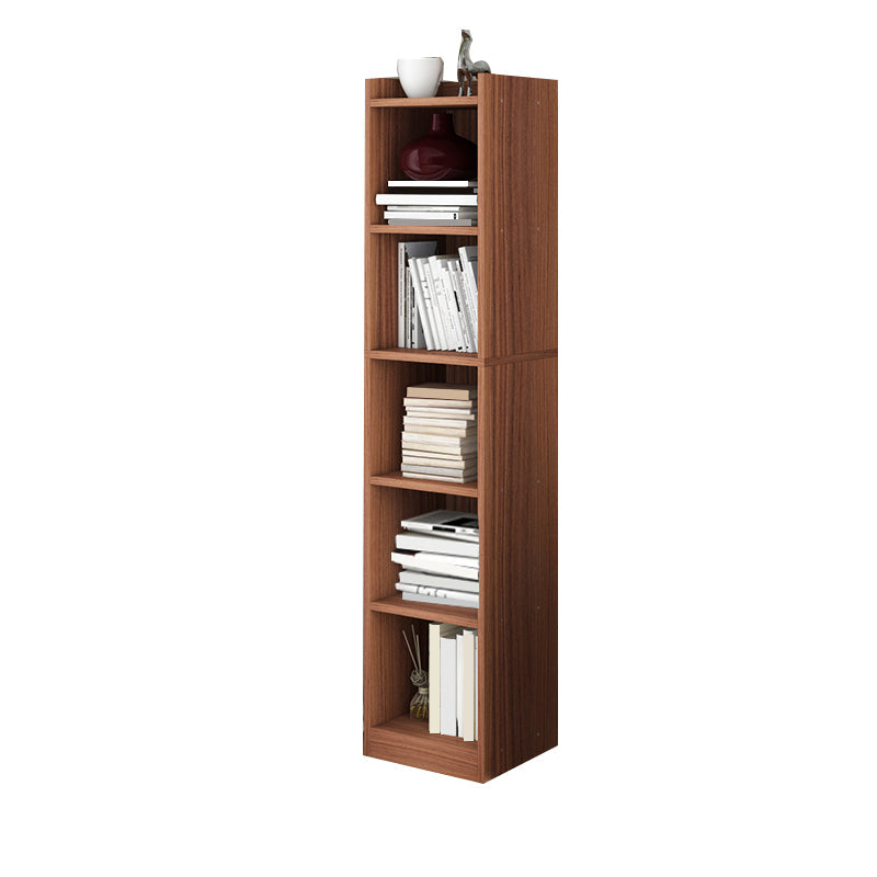 Engineer Wooden Bookcase Modern Home Living Room Corner Bookshelf 12.9"L x 11.8"W x 59.8"H Walnut Clearhalo 'Bookcases' 'furn' 'furn_bookcases' 'Furniture' 'Office Furniture' 5429514