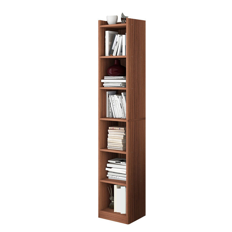 Engineer Wooden Bookcase Modern Home Living Room Corner Bookshelf 12.9"L x 11.8"W x 70.9"H Walnut Clearhalo 'Bookcases' 'furn' 'furn_bookcases' 'Furniture' 'Office Furniture' 5429515