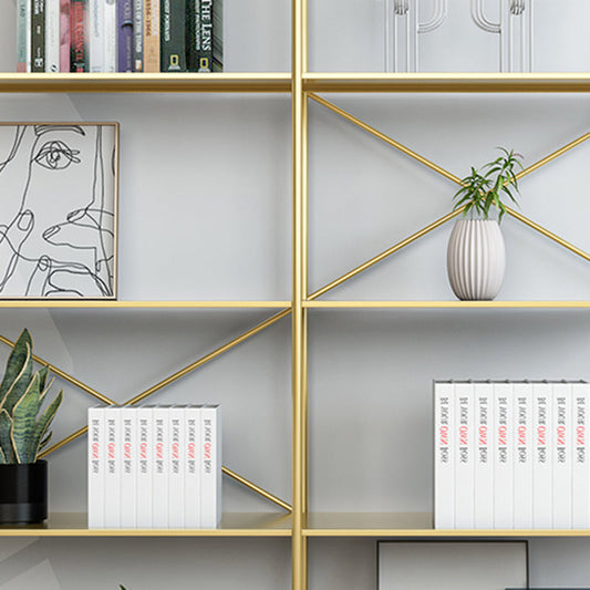 Industrial Metal Rectangle Bookcase Open Back Storage Bookshelf