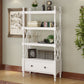 Nordic Wooden Open Back Bookshelf Etagere Bookshelf with Drawers 27.6"L x 14.2"W x 66.5"H White Clearhalo 'Bookcases' 'furn' 'furn_bookcases' 'Furniture' 'Office Furniture' 5429592