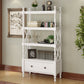 Nordic Wooden Open Back Bookshelf Etagere Bookshelf with Drawers 31.5"L x 14.2"W x 66.5"H White Clearhalo 'Bookcases' 'furn' 'furn_bookcases' 'Furniture' 'Office Furniture' 5429600