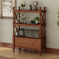 Nordic Wooden Open Back Bookshelf Etagere Bookshelf with Drawers 31.5"L x 14.2"W x 51.9"H Walnut Clearhalo 'Bookcases' 'furn' 'furn_bookcases' 'Furniture' 'Office Furniture' 5429611