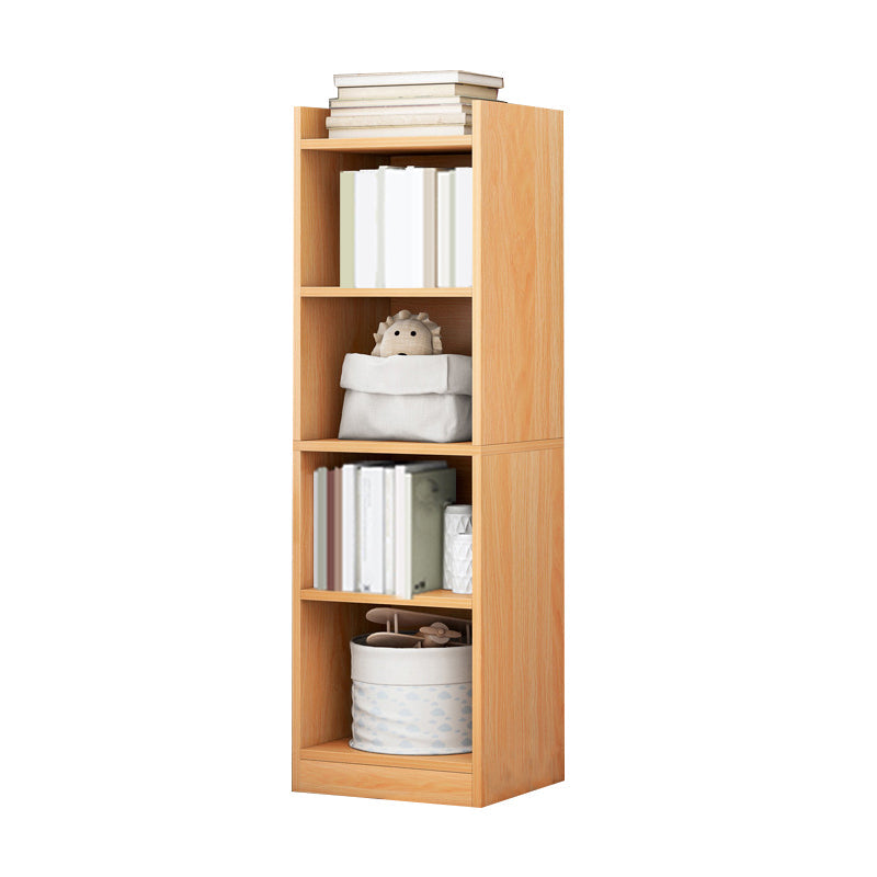 Closed Wood Bookcase Modern Minimalist Home Living Room Corner Bookshelf 12.9"L x 11.8"W x 48.8"H Natural Clearhalo 'Bookcases' 'furn' 'furn_bookcases' 'Furniture' 'Office Furniture' 5429631