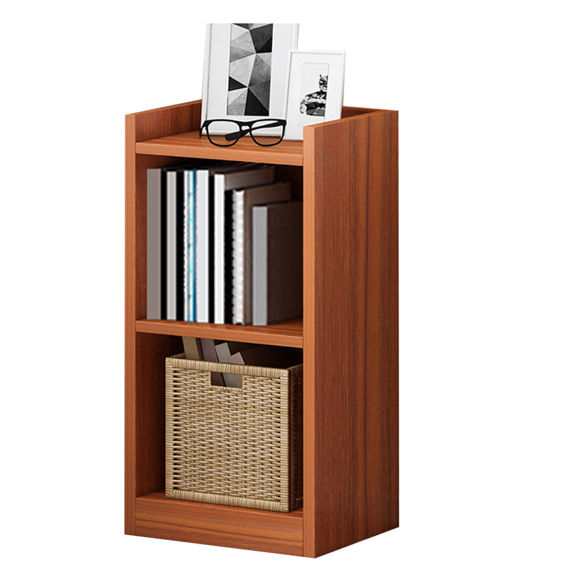 Closed Wood Bookcase Modern Minimalist Home Living Room Corner Bookshelf 10.6"L x 9.4"W x 26.8"H Walnut Clearhalo 'Bookcases' 'furn' 'furn_bookcases' 'Furniture' 'Office Furniture' 5429637