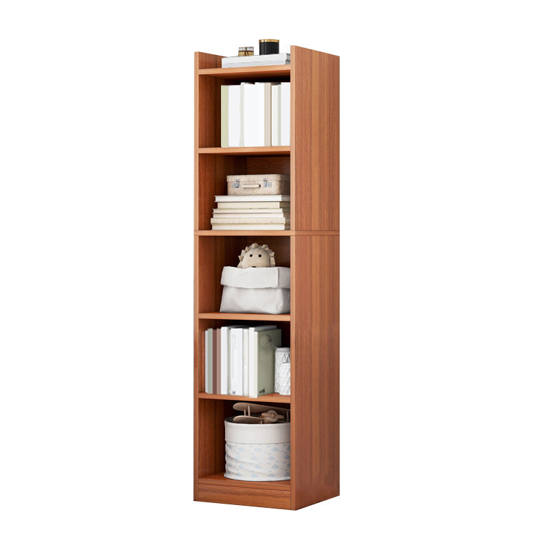 Closed Wood Bookcase Modern Minimalist Home Living Room Corner Bookshelf 12.9"L x 11.8"W x 59.8"H Walnut Clearhalo 'Bookcases' 'furn' 'furn_bookcases' 'Furniture' 'Office Furniture' 5429648