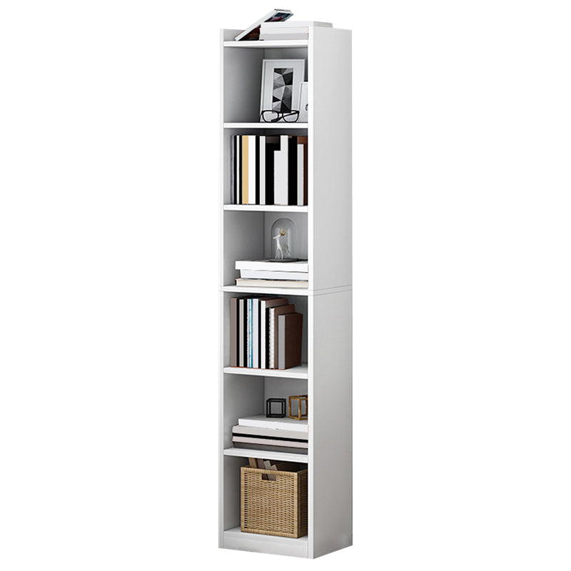 Closed Wood Bookcase Modern Minimalist Home Living Room Corner Bookshelf 11.8"L x 9.4"W x 70.9"H White Clearhalo 'Bookcases' 'furn' 'furn_bookcases' 'Furniture' 'Office Furniture' 5429657