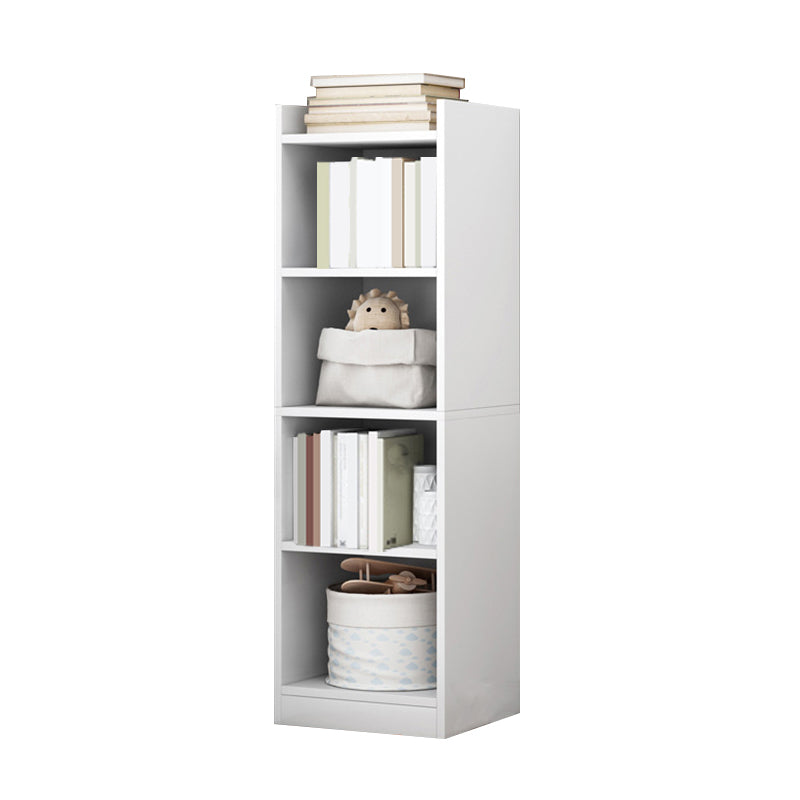 Closed Wood Bookcase Modern Minimalist Home Living Room Corner Bookshelf 12.9"L x 11.8"W x 48.8"H White Clearhalo 'Bookcases' 'furn' 'furn_bookcases' 'Furniture' 'Office Furniture' 5429658