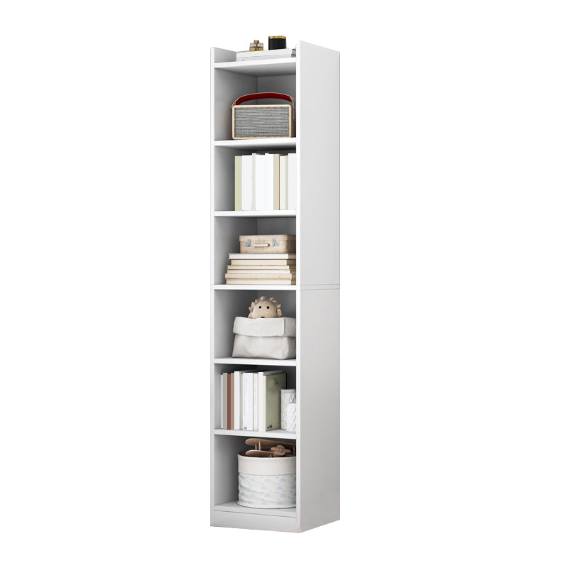 Closed Wood Bookcase Modern Minimalist Home Living Room Corner Bookshelf 12.9"L x 11.8"W x 70.9"H White Clearhalo 'Bookcases' 'furn' 'furn_bookcases' 'Furniture' 'Office Furniture' 5429660