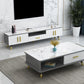Open Storage 18" H TV Stand , Faux Wood TV Stand Console in Grey / White Clearhalo 'furn' 'furn_tv_stands_entertainment_centers' 'Furniture' 'Living Room Furniture' 'TV Stands & Entertainment Centers' 'TV Stands & Media Storage Furniture' 'tv_stands_entertainment_centers' 5429884