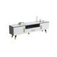 Open Storage 18" H TV Stand , Faux Wood TV Stand Console in Grey / White Clearhalo 'furn' 'furn_tv_stands_entertainment_centers' 'Furniture' 'Living Room Furniture' 'TV Stands & Entertainment Centers' 'TV Stands & Media Storage Furniture' 'tv_stands_entertainment_centers' 5429887