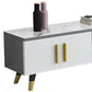Open Storage 18" H TV Stand , Faux Wood TV Stand Console in Grey / White Clearhalo 'furn' 'furn_tv_stands_entertainment_centers' 'Furniture' 'Living Room Furniture' 'TV Stands & Entertainment Centers' 'TV Stands & Media Storage Furniture' 'tv_stands_entertainment_centers' 5429889
