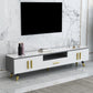 Open Storage 18" H TV Stand , Faux Wood TV Stand Console in Grey / White Grey Clearhalo 'furn' 'furn_tv_stands_entertainment_centers' 'Furniture' 'Living Room Furniture' 'TV Stands & Entertainment Centers' 'TV Stands & Media Storage Furniture' 'tv_stands_entertainment_centers' 5429891