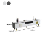 Open Storage 18" H TV Stand , Faux Wood TV Stand Console in Grey / White Clearhalo 'furn' 'furn_tv_stands_entertainment_centers' 'Furniture' 'Living Room Furniture' 'TV Stands & Entertainment Centers' 'TV Stands & Media Storage Furniture' 'tv_stands_entertainment_centers' 5429897