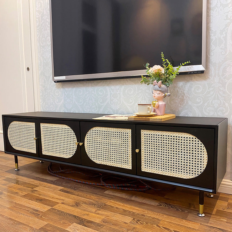 Console traditionnelle de stand de télévision noire