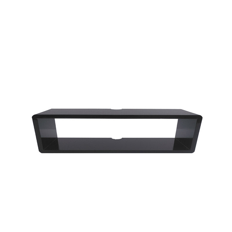Scandinavian Wood TV Media Stand Matte Finish Media Console with Shelves 31.5"L x 7.9"W x 7.9"H Black Clearhalo 'furn' 'furn_tv_stands_entertainment_centers' 'Furniture' 'Living Room Furniture' 'TV Stands & Entertainment Centers' 'TV Stands & Media Storage Furniture' 'tv_stands_entertainment_centers' 5429989