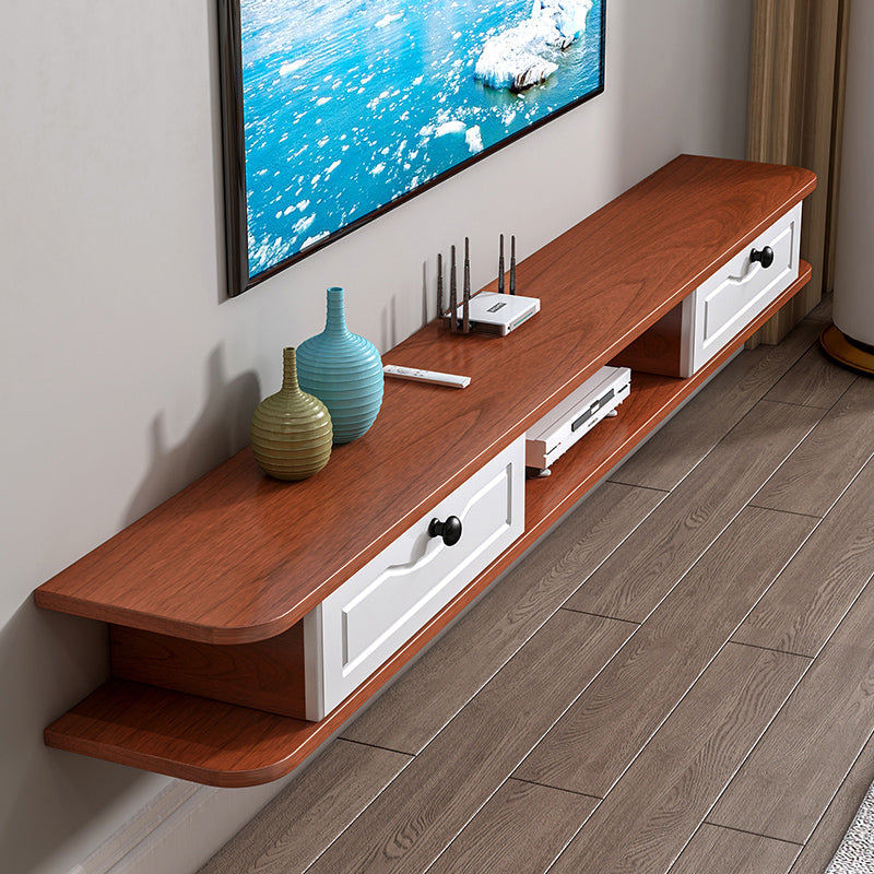 Scandinavian Wall-mounted TV Stand Faux Wood and Solid Wood TV Cabinet White-Red Clearhalo 'furn' 'furn_tv_stands_entertainment_centers' 'Furniture' 'Living Room Furniture' 'TV Stands & Entertainment Centers' 'TV Stands & Media Storage Furniture' 'tv_stands_entertainment_centers' 5430037