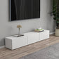 12 / 16 - Inch TV Console Faux Wood TV Console Stand With Cabinets / Drawers in White 71"L x 12"W x 12"H Clearhalo 'furn' 'furn_tv_stands_entertainment_centers' 'Furniture' 'Living Room Furniture' 'TV Stands & Entertainment Centers' 'TV Stands & Media Storage Furniture' 'tv_stands_entertainment_centers' 5430052