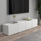 12 / 16 - Inch TV Console Faux Wood TV Console Stand With Cabinets / Drawers in White 87"L x 16"W x 16"H Clearhalo 'furn' 'furn_tv_stands_entertainment_centers' 'Furniture' 'Living Room Furniture' 'TV Stands & Entertainment Centers' 'TV Stands & Media Storage Furniture' 'tv_stands_entertainment_centers' 5430058