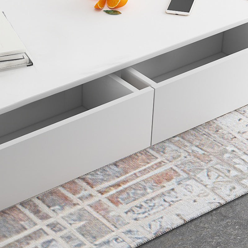12 / 16 - Inch TV Console Faux Wood TV Console Stand With Cabinets / Drawers in White Clearhalo 'furn' 'furn_tv_stands_entertainment_centers' 'Furniture' 'Living Room Furniture' 'TV Stands & Entertainment Centers' 'TV Stands & Media Storage Furniture' 'tv_stands_entertainment_centers' 5430060