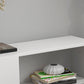 12 / 16 - Inch TV Console Faux Wood TV Console Stand With Cabinets / Drawers in White Clearhalo 'furn' 'furn_tv_stands_entertainment_centers' 'Furniture' 'Living Room Furniture' 'TV Stands & Entertainment Centers' 'TV Stands & Media Storage Furniture' 'tv_stands_entertainment_centers' 5430061