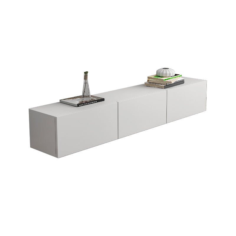 12 / 16 - Inch TV Console Faux Wood TV Console Stand With Cabinets / Drawers in White 63"L x 12"W x 12"H Clearhalo 'furn' 'furn_tv_stands_entertainment_centers' 'Furniture' 'Living Room Furniture' 'TV Stands & Entertainment Centers' 'TV Stands & Media Storage Furniture' 'tv_stands_entertainment_centers' 5430062