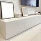 12 / 16 - Inch TV Console Faux Wood TV Console Stand With Cabinets / Drawers in White Clearhalo 'furn' 'furn_tv_stands_entertainment_centers' 'Furniture' 'Living Room Furniture' 'TV Stands & Entertainment Centers' 'TV Stands & Media Storage Furniture' 'tv_stands_entertainment_centers' 5430064