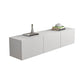 12 / 16 - Inch TV Console Faux Wood TV Console Stand With Cabinets / Drawers in White 63"L x 16"W x 16"H Clearhalo 'furn' 'furn_tv_stands_entertainment_centers' 'Furniture' 'Living Room Furniture' 'TV Stands & Entertainment Centers' 'TV Stands & Media Storage Furniture' 'tv_stands_entertainment_centers' 5430066