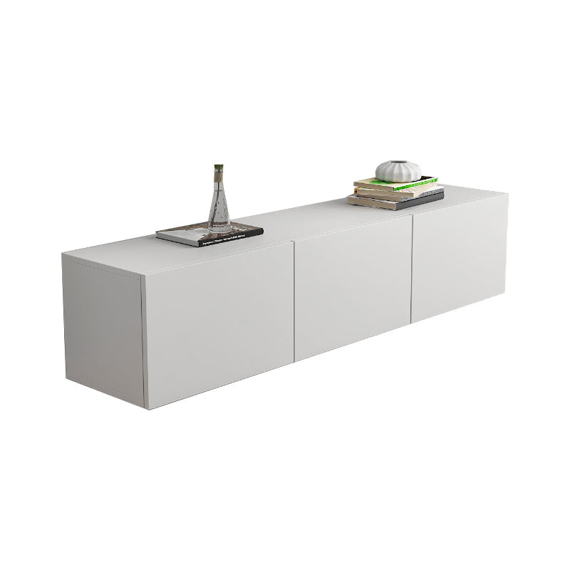 12 / 16 - Inch TV Console Faux Wood TV Console Stand With Cabinets / Drawers in White 63"L x 16"W x 16"H Clearhalo 'furn' 'furn_tv_stands_entertainment_centers' 'Furniture' 'Living Room Furniture' 'TV Stands & Entertainment Centers' 'TV Stands & Media Storage Furniture' 'tv_stands_entertainment_centers' 5430066