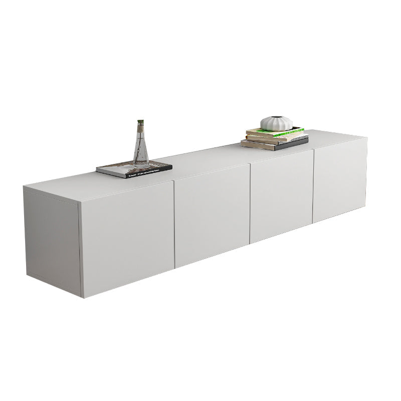12 / 16 - Inch TV Console Faux Wood TV Console Stand With Cabinets / Drawers in White 79"L x 16"W x 16"H Clearhalo 'furn' 'furn_tv_stands_entertainment_centers' 'Furniture' 'Living Room Furniture' 'TV Stands & Entertainment Centers' 'TV Stands & Media Storage Furniture' 'tv_stands_entertainment_centers' 5430067