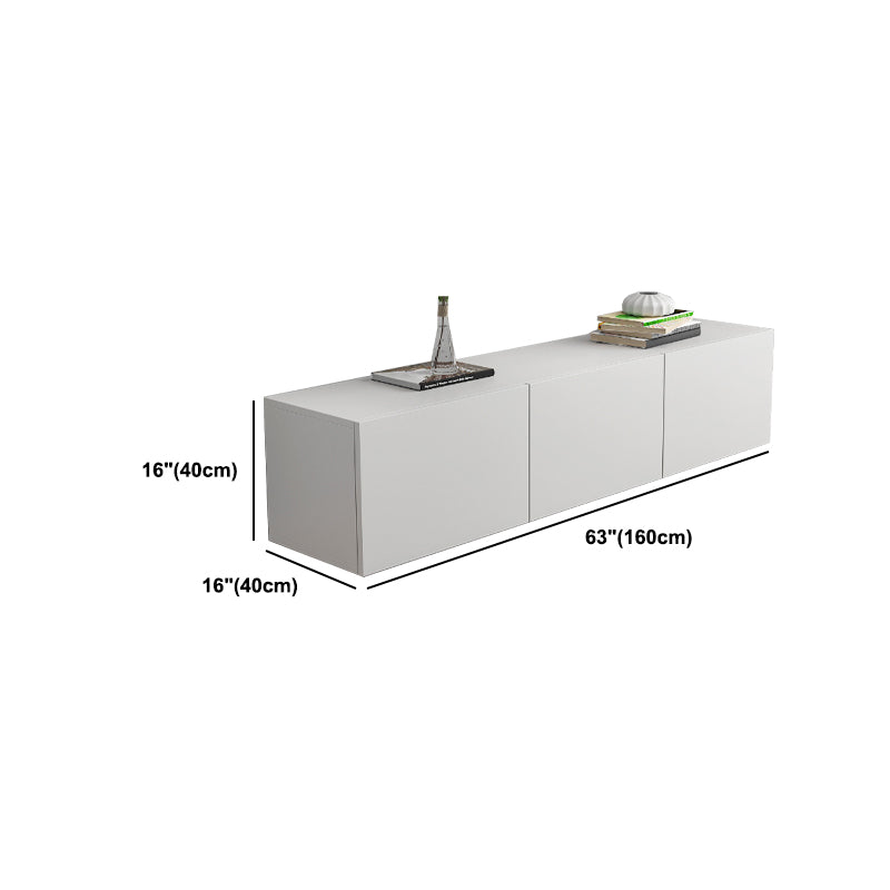 12 / 16 - Inch TV Console Faux Wood TV Console Stand With Cabinets / Drawers in White Clearhalo 'furn' 'furn_tv_stands_entertainment_centers' 'Furniture' 'Living Room Furniture' 'TV Stands & Entertainment Centers' 'TV Stands & Media Storage Furniture' 'tv_stands_entertainment_centers' 5430075